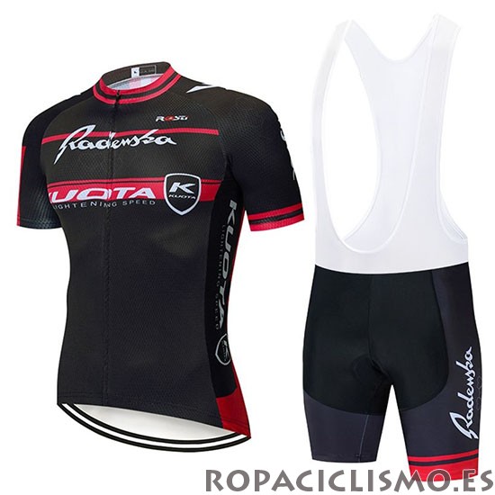 2020 Maillot Kuota Tirantes Mangas Cortas Negro Rojo