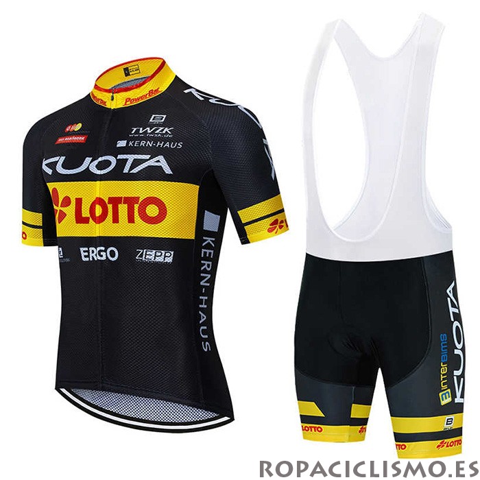 2020 Maillot Kuota Tirantes Mangas Cortas Negro Amarillo