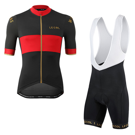 2019 Maillot Lecol Tirantes Mangas Cortas Negro Rojo