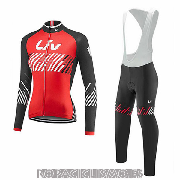 2017 Maillot Liv Tirantes Mangas Largas rojo