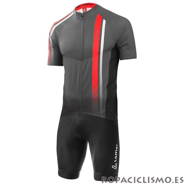 2020 Maillot Loffler Tirantes Mangas Cortas Negro Blanco Rojo