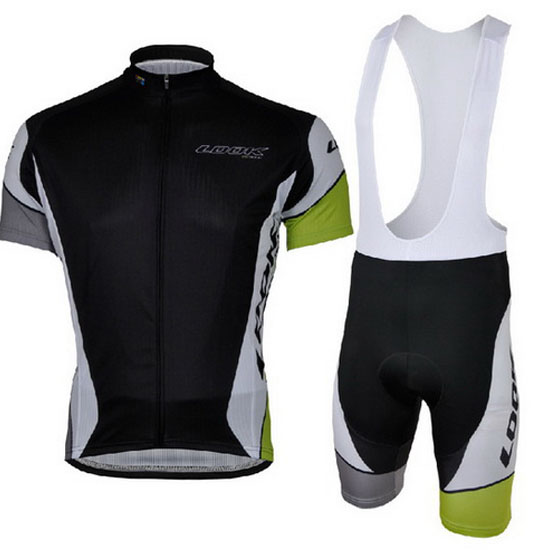 2013 Maillot Look Tirantes Mangas Cortas Negro Y verde