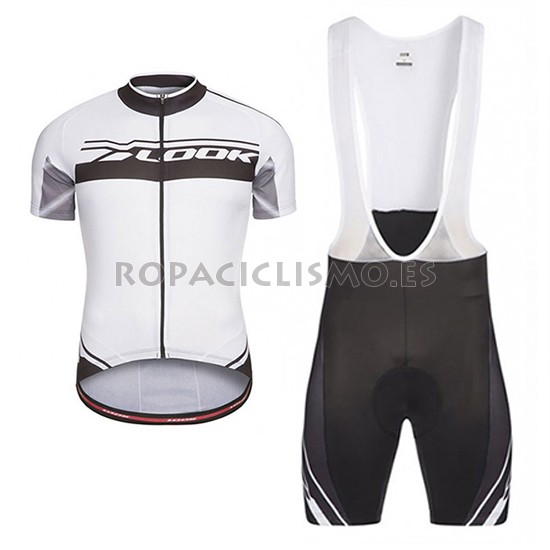 2017 Maillot Look Pro Equipo Tirantes Mangas Cortas Negro y Blan