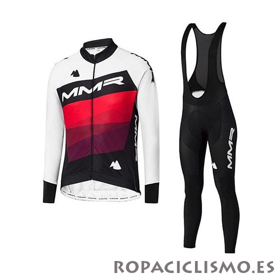 2020 Maillot MMR Tirantes Mangas Largas Blanco Negro Rojo