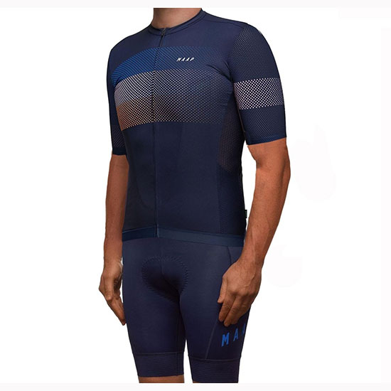 2019 Maillot Maap Aether Tirantes Mangas Cortas Spento Azul