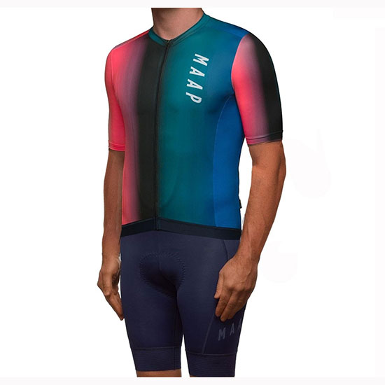 2019 Maillot Maap Cortina Tirantes Mangas Cortas Rojo Verde Azul