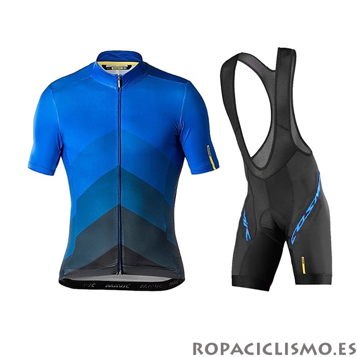 2020 Maillot Mavic Tirantes Mangas Cortas Azul Negro