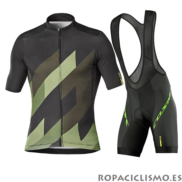 2020 Maillot Mavic Tirantes Mangas Cortas Negro Verde