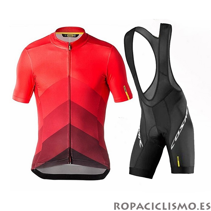 2020 Maillot Mavic Tirantes Mangas Cortas Rojo Negro