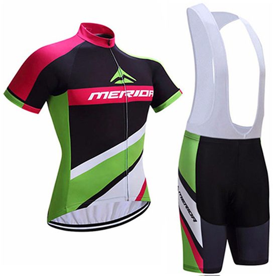 2017 Maillot Merida Tirantes Mangas Cortas rojo e verde