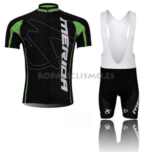 2018 Maillot Merida Negro Tirantes Mangas Cortas Salopette