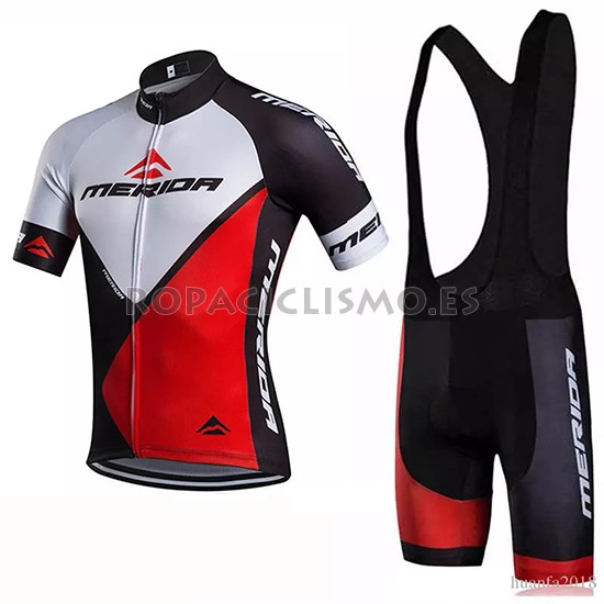 2018 Maillot Merida Tirantes Mangas Cortas Rojo Blanco