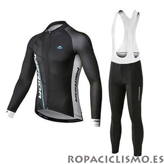 2020 Maillot Merida Tirantes Mangas Largas Negro Azul