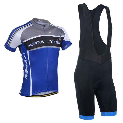 2014 Maillot Monton Tirantes Mangas Cortas Gris Y Azul