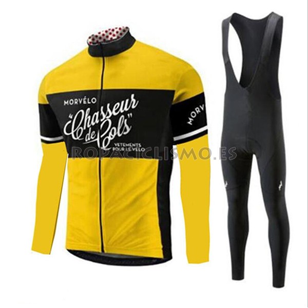 2018 Maillot Morvelo Tirantes Mangas Cortas Amarillo