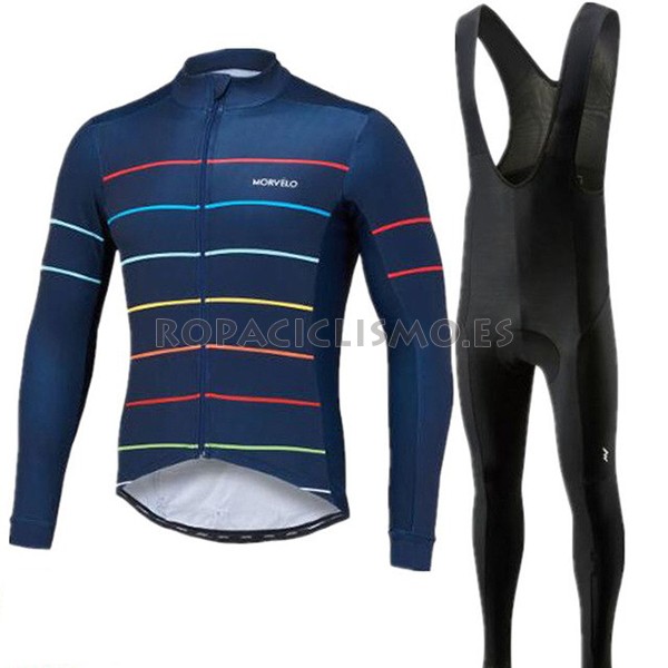 2018 Maillot Morvelo Tirantes Mangas Cortas Oscuro Azul