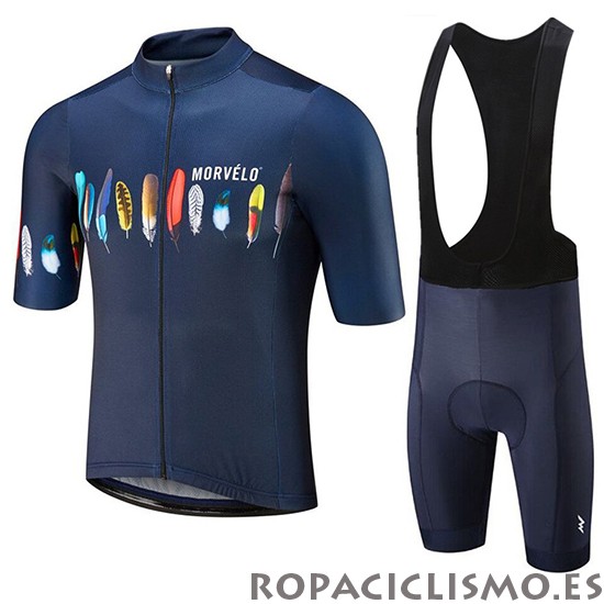 2019 Maillot Morvelo Tirantes Mangas Cortas Apagado Apagado Azul