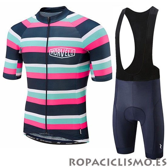 2019 Maillot Morvelo Tirantes Mangas Cortas Verde Rosa Negro