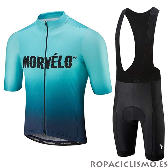 2020 Maillot Morvelo Tirantes Mangas Cortas Azul Claro