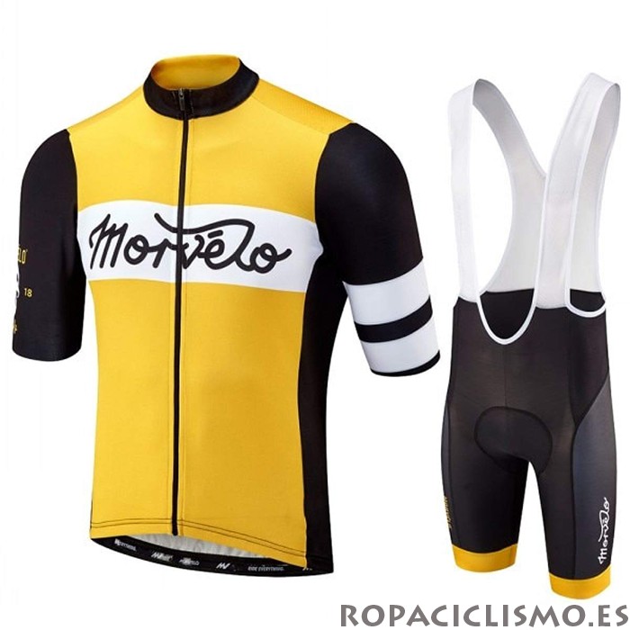 2020 Maillot Morvelo Tirantes Mangas Cortas Negro Amarillo