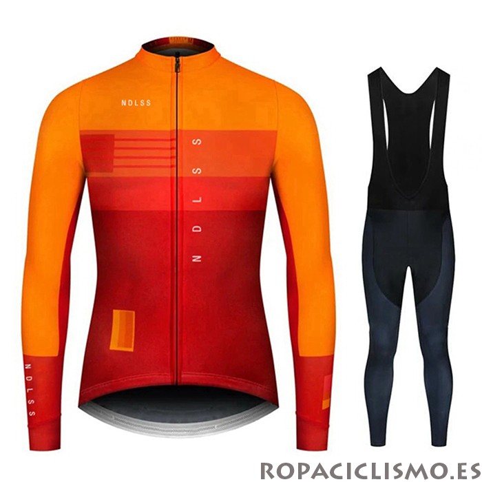 2020 Maillot NDLSS Tirantes Mangas Largas Amarillo Naranja