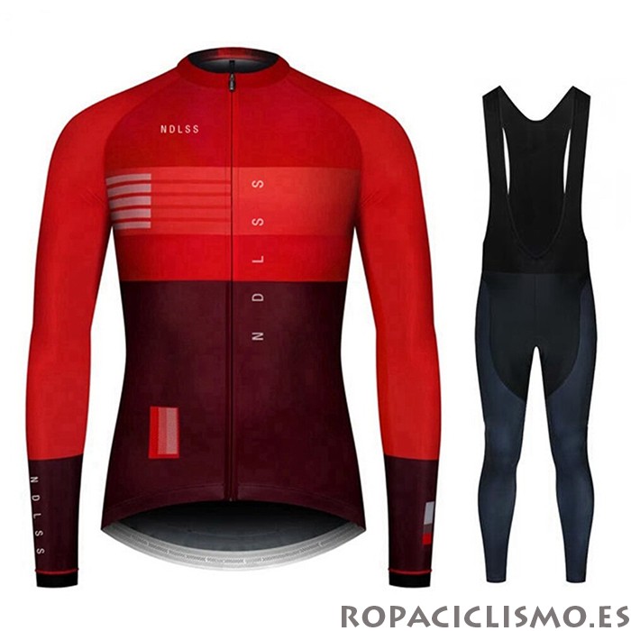 2020 Maillot NDLSS Tirantes Mangas Largas Apagado Rojo