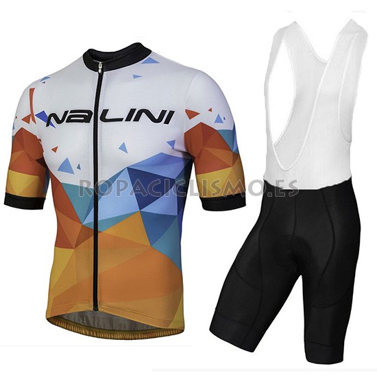 2018 Maillot Nalini Ahs Discesa Tirantes Mangas Cortas Blanco y