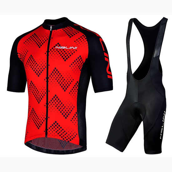 2019 Maillot Nalini Podio 2.0 Tirantes Mangas Cortas Negro Rojo