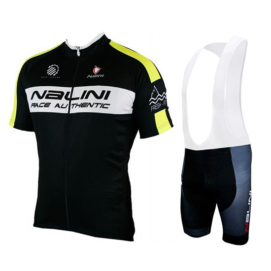 2019 Maillot Nalini Tirantes Mangas Cortas Negro Amarillo