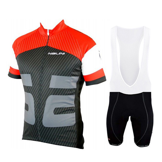 2019 Maillot Nalini Tirantes Mangas Cortas Rojo Negro