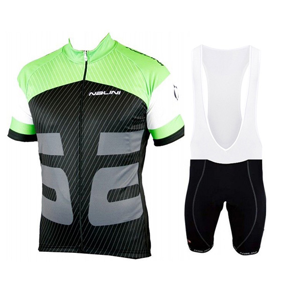 2019 Maillot Nalini Tirantes Mangas Cortas Verde Negro