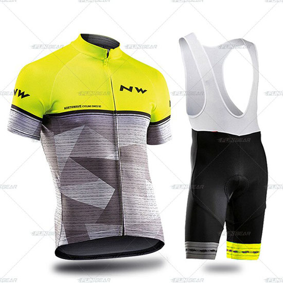 2019 Maillot Northwave Tirantes Mangas Cortas Gris Amarillo