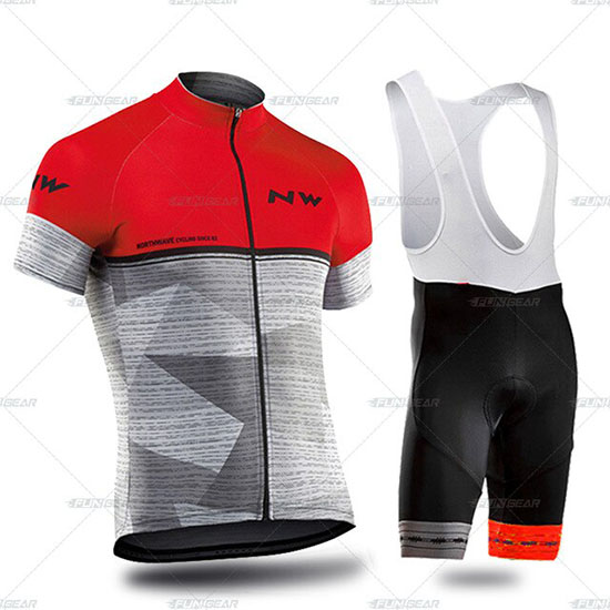 2019 Maillot Northwave Tirantes Mangas Cortas Gris Rojo