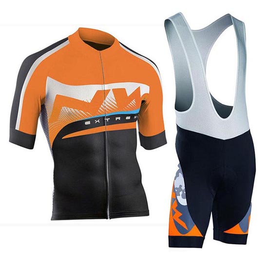 2019 Maillot Northwave Tirantes Mangas Cortas Naranja Blateado Negro