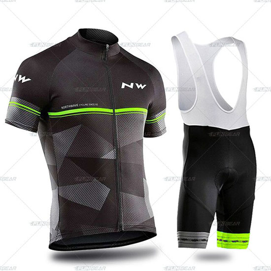 2019 Maillot Northwave Tirantes Mangas Cortas Negro Gris Verde