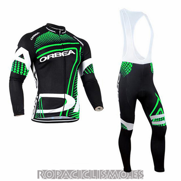 2017 Maillot Orbea Tirantes Mangas Largas negro y verde