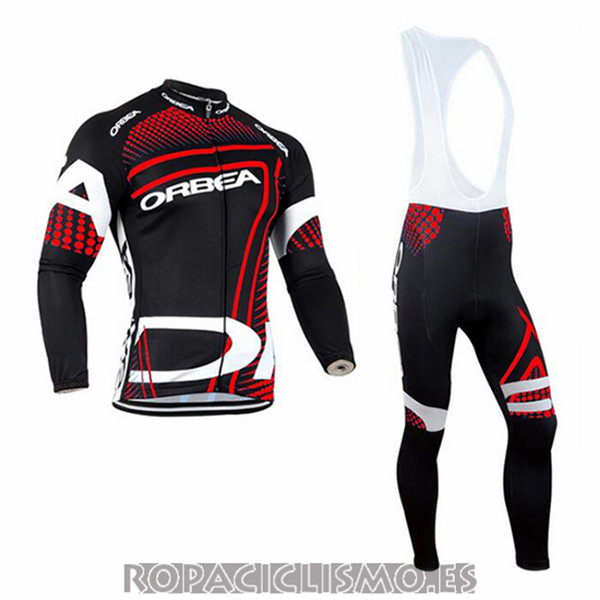 2017 Maillot Orbea Tirantes Mangas Largas rojo y negro