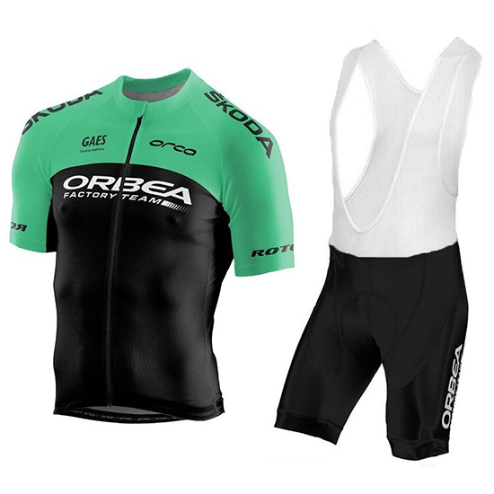 2018 Maillot Orbea Factory Tirantes Mangas Cortas Negro Verde