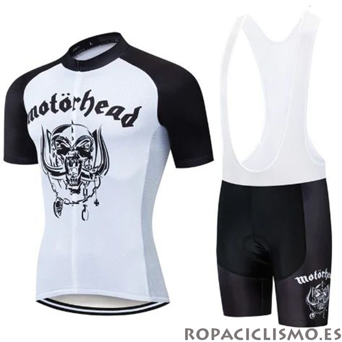 2020 Maillot Lemmy Tirantes Mangas Cortas Negro Blanco