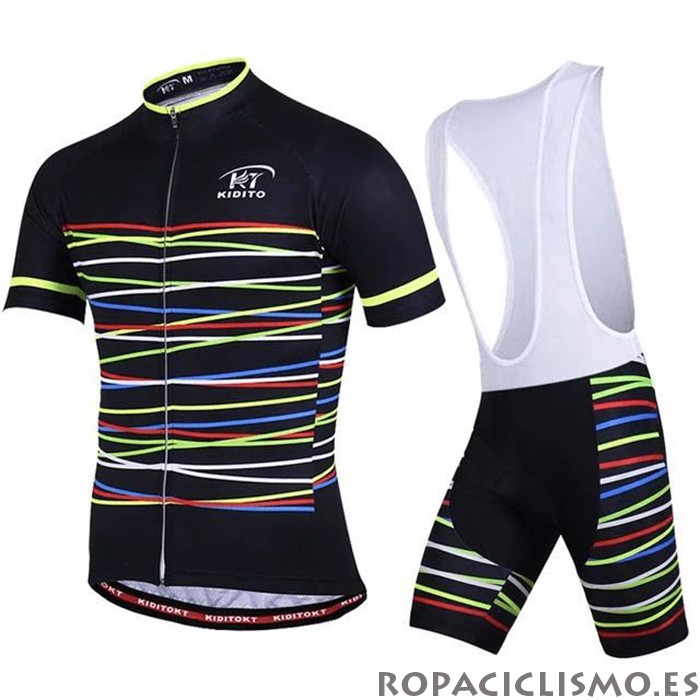 2020 Maillot Ripple Tirantes Mangas Cortas Negro Amarillo