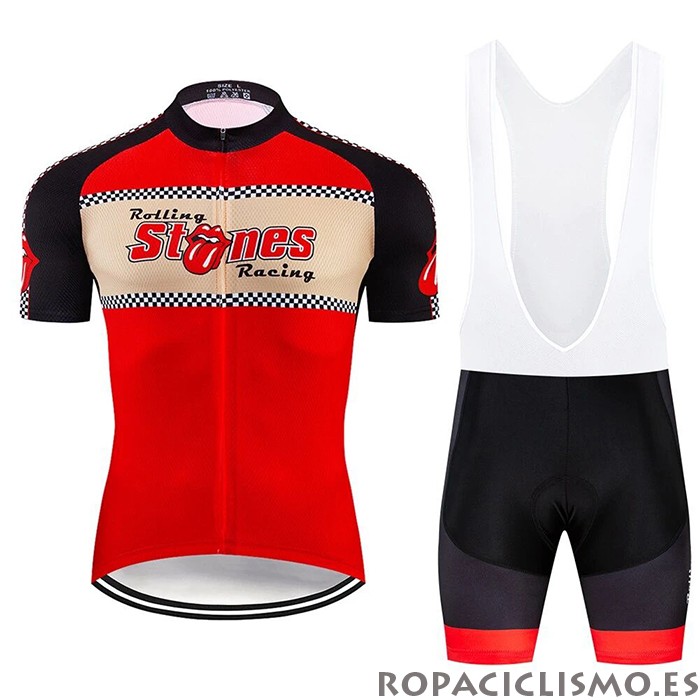 2020 Maillot Rolling Tirantes Mangas Cortas Rojo Beige