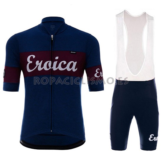 2018 Maillot Eroica Vino Tirantes Mangas Cortas Spento Azul