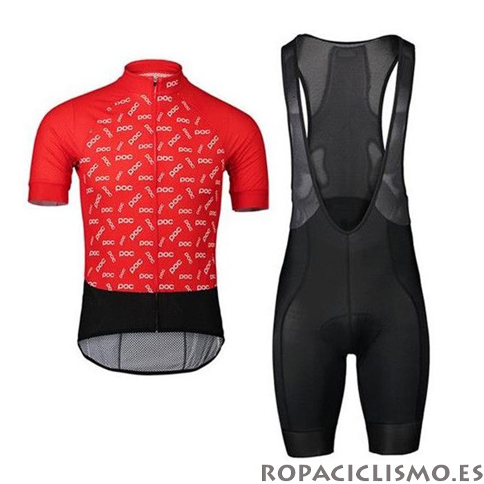 2020 Maillot POC Tirantes Mangas Cortas Rojo Negro