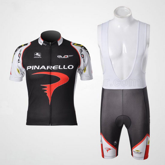 2010 Maillot Pinarello Tirantes Mangas Cortas Negro Y Rojo