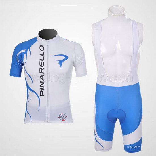 2011 Maillot Pinarello Tirantes Mangas Cortas celeste Y Blanco