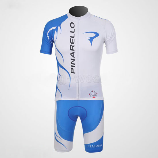 2011 Maillot Pinarello Tirantes Mangas Cortas celeste Y Blanco