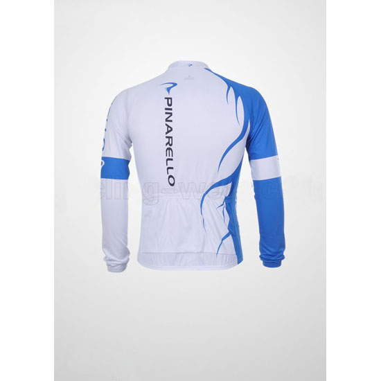 2011 Maillot Pinarello Tirantes Mangas Largas celeste Y Blanco