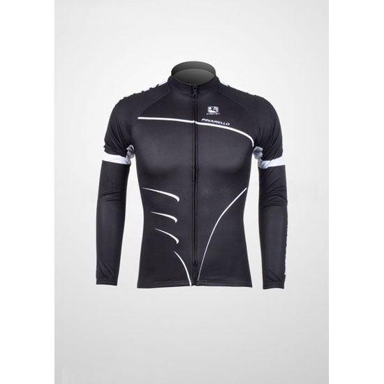 2012 Maillot Pinarello Tirantes Mangas Largas Negro Y Blanco