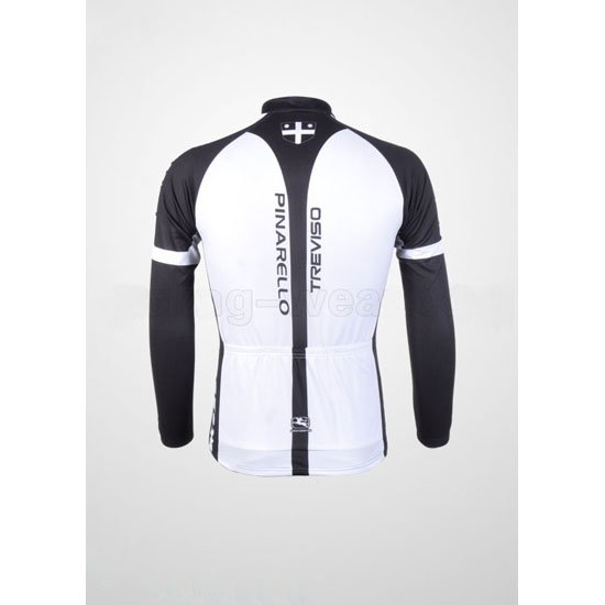 2012 Maillot Pinarello Tirantes Mangas Largas Negro Y Blanco
