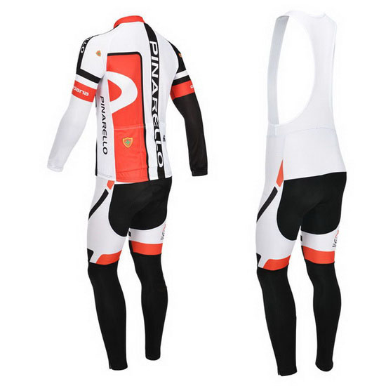 2013 Maillot Pinarello Tirantes Mangas Largas Negro Y Rojo